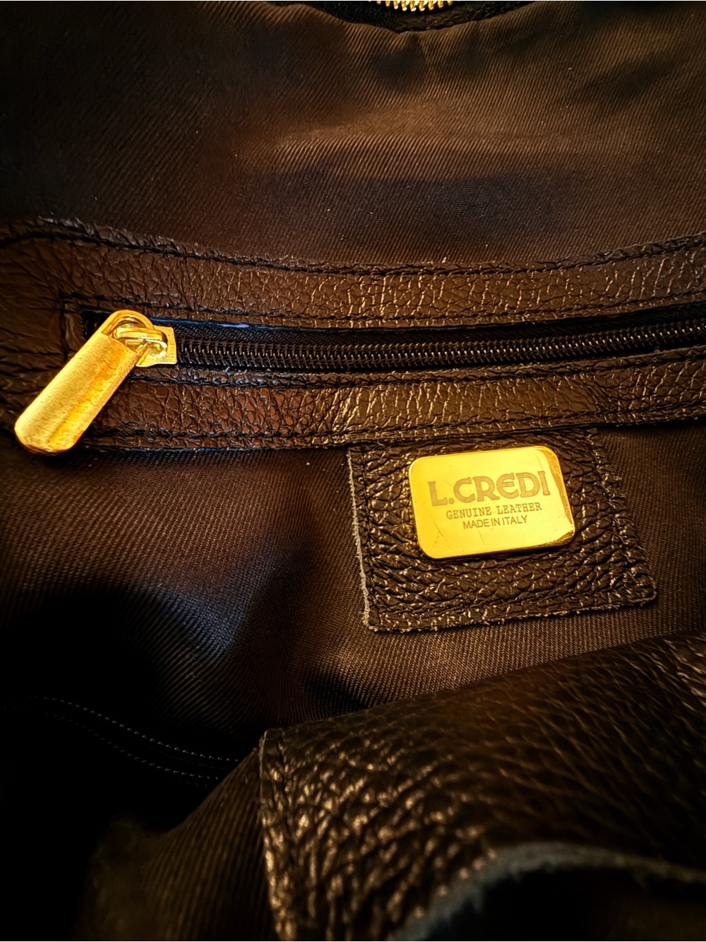 L.CREDI Italian Pebble Leather Bag Convertible Backpack Purse Minimalist Classic